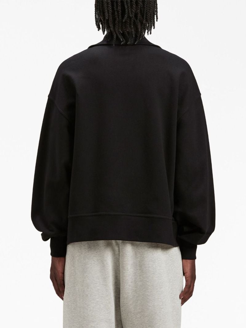 Black Logo-embroidered Half-zip Cotton Sweatshirt