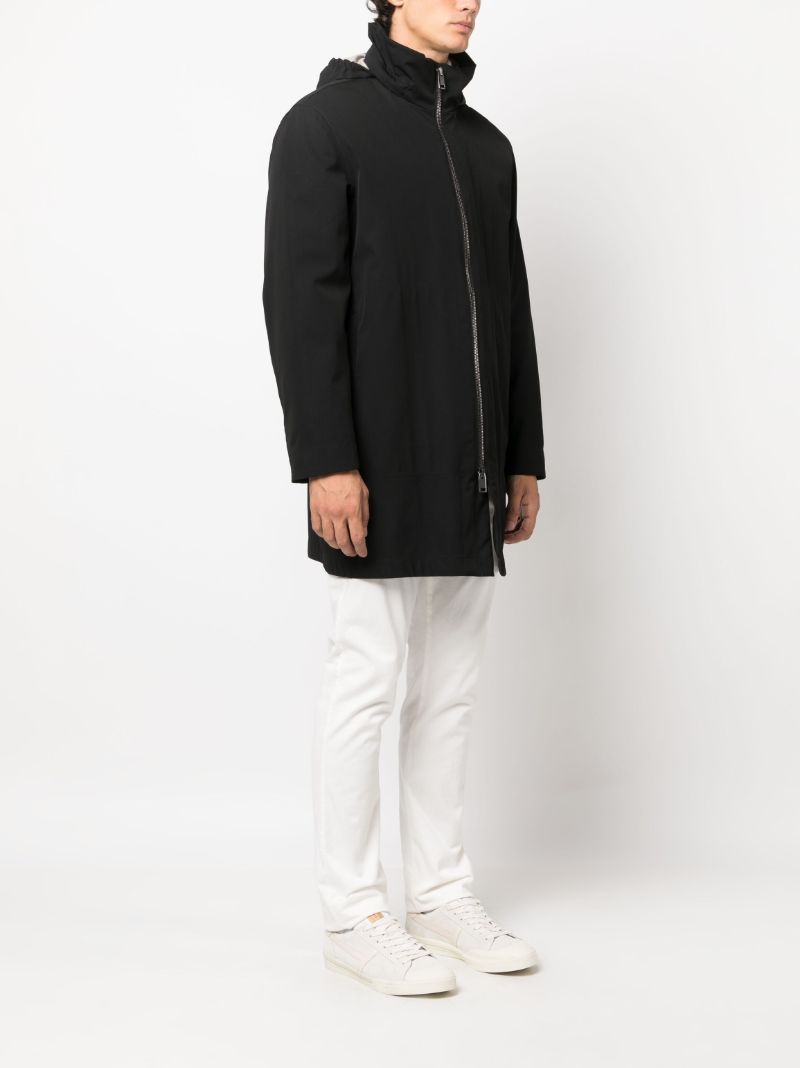 Black Zipped Hooded Coat