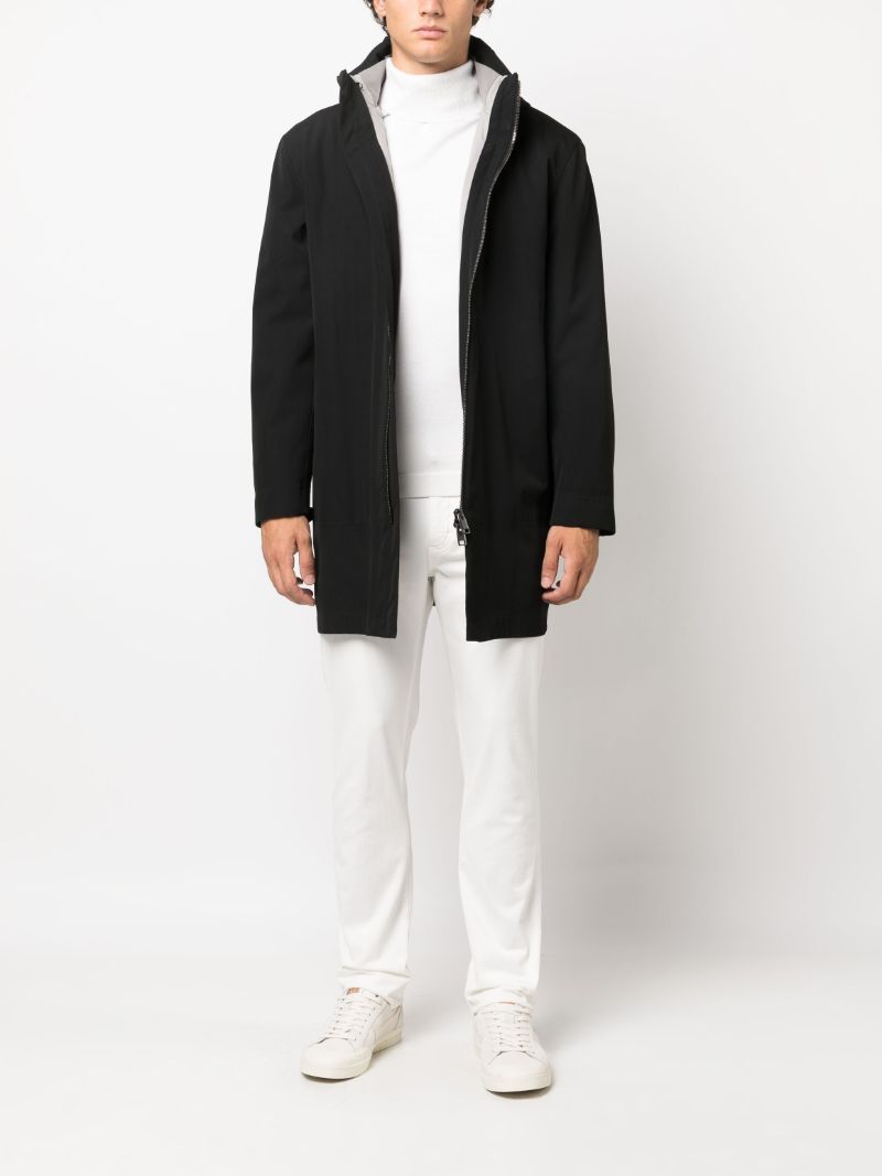 Black Zipped Hooded Coat