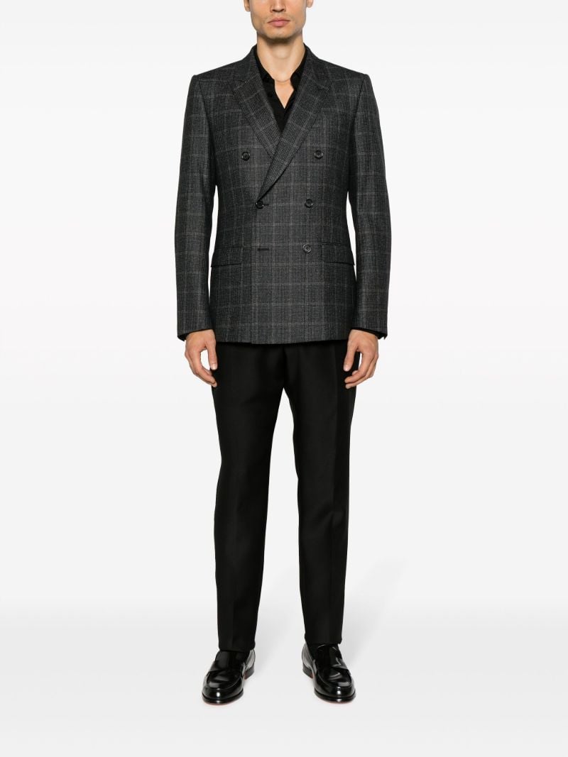 Grey Tartan Double Breasted Blazer