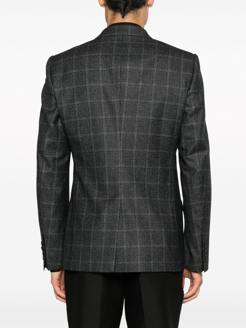 Grey Tartan Double Breasted Blazer