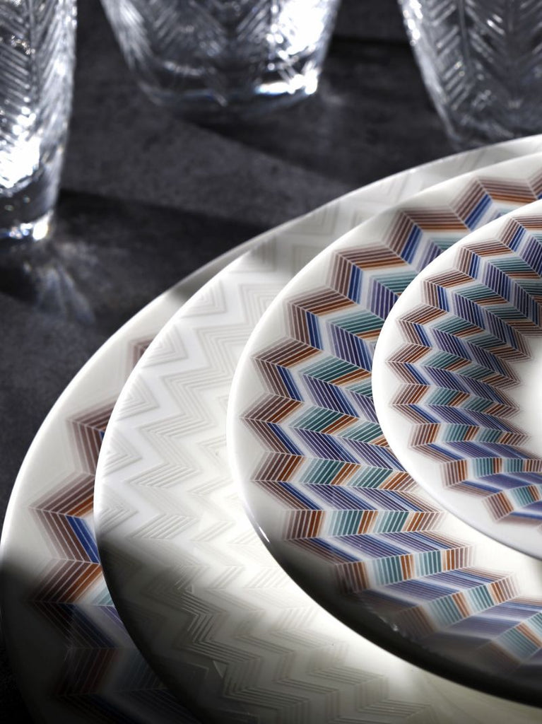 White Jarris Zig-zag Dessert Plate Set