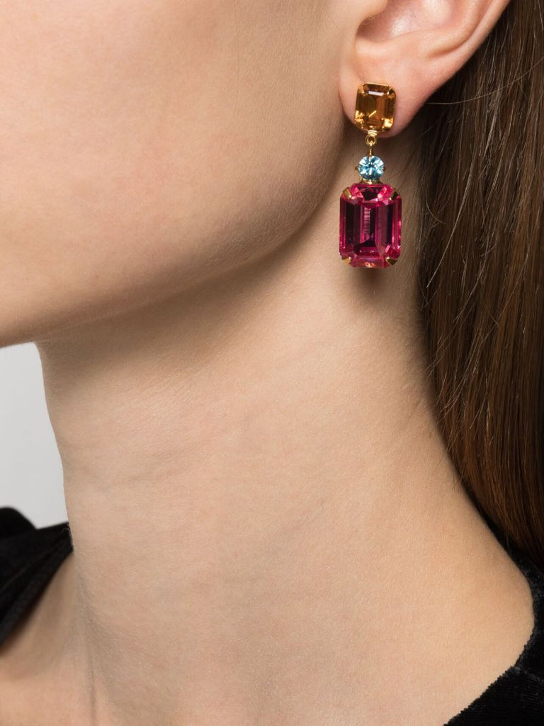 Gold-tone Justine Crystal Drop Earrings