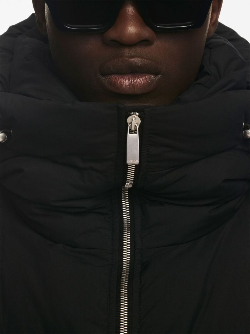 Black Zip-up Puffer Jacket