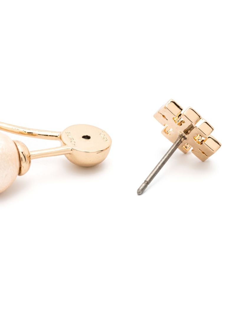 Gold-tone Kira Pearl Front-back Earrings