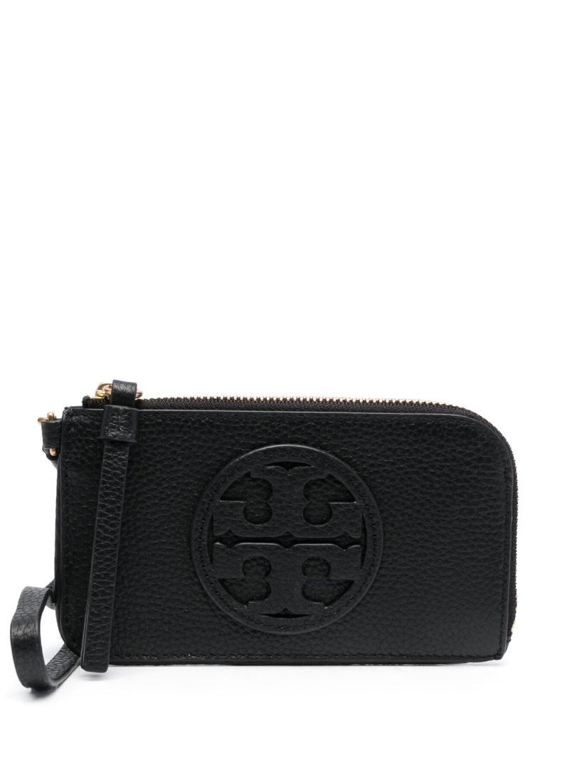Black Miller Embossed-logo Leather Wallet