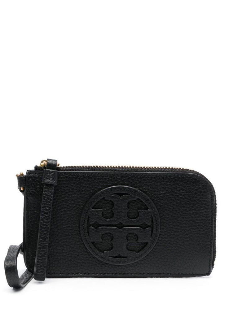 Black Miller Embossed-logo Leather Wallet