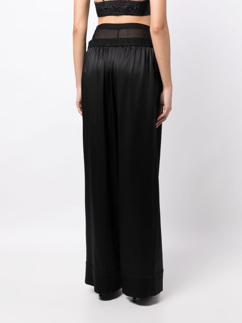 Black Layered Silk Boxer Trousers