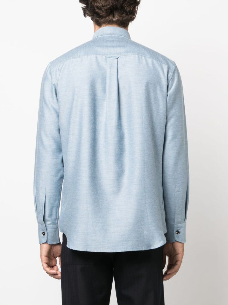 Blue Cotton-cashmere Blend Shirt