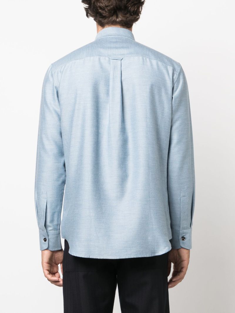 Blue Cotton-cashmere Blend Shirt