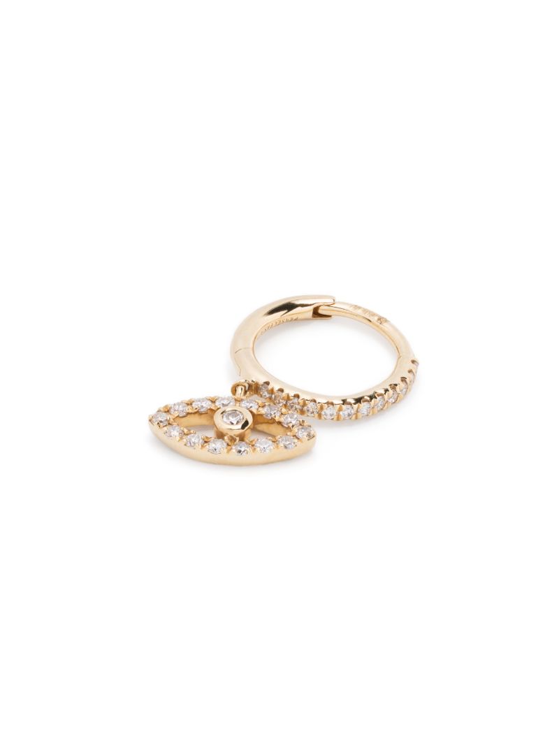 18k Yellow Gold Evil Eye Diamond Earring