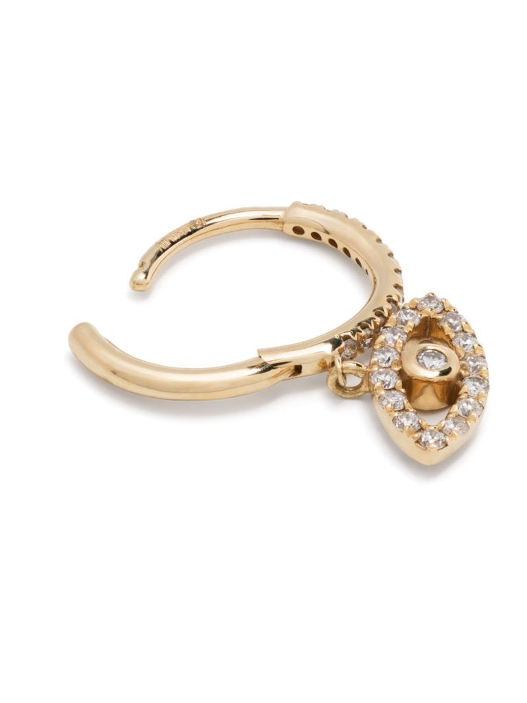 18k Yellow Gold Evil Eye Diamond Earring