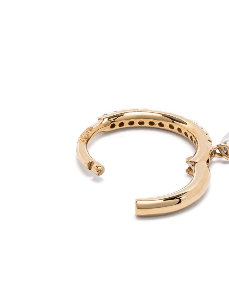 18k Yellow Gold Diamond Hoop Earring