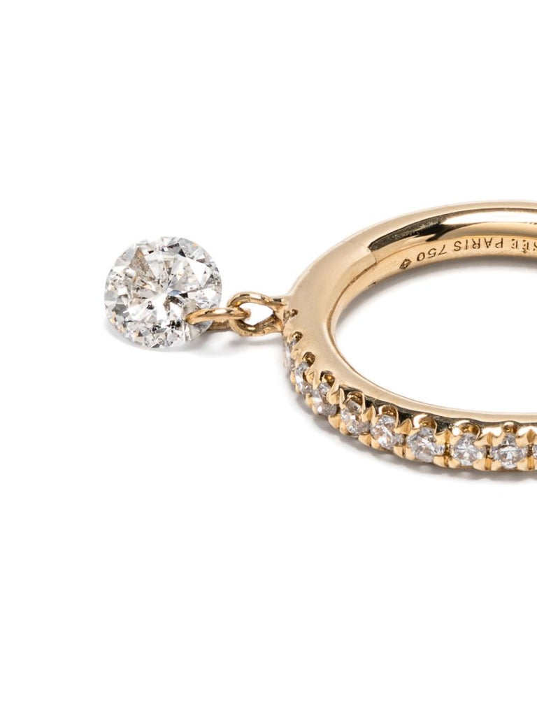 18k Yellow Gold Diamond Hoop Earring