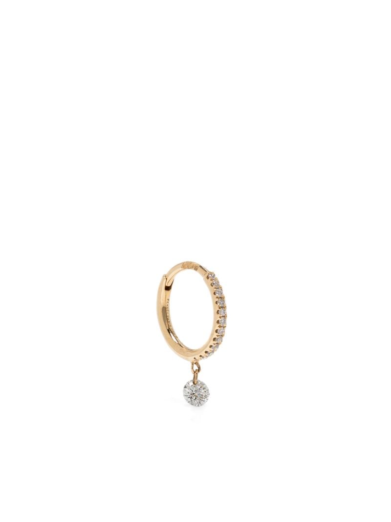 18k Yellow Gold Diamond Hoop Earring
