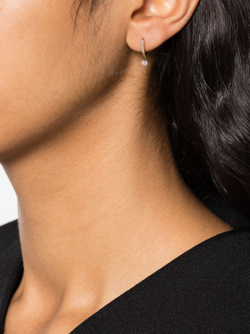 18k Yellow Gold Diamond Hoop Earring