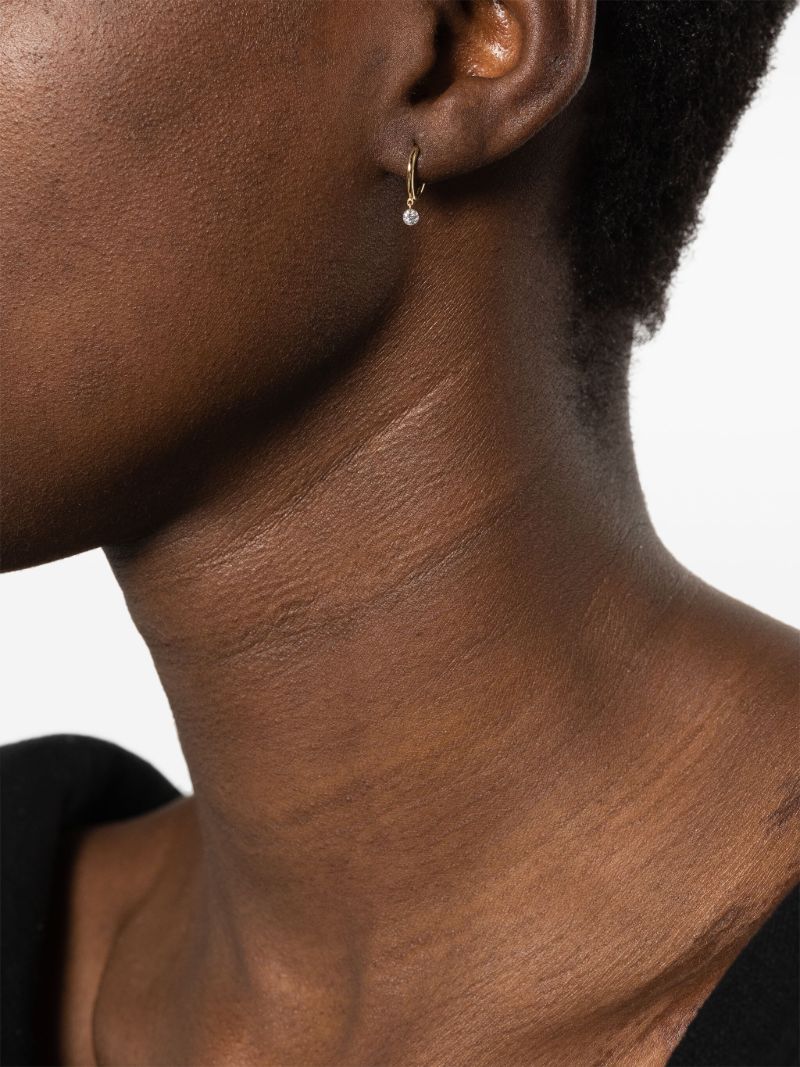 18k Yellow Gold Drop Hoop Earring