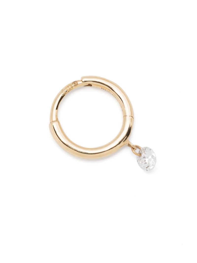 18k Yellow Gold Drop Hoop Earring