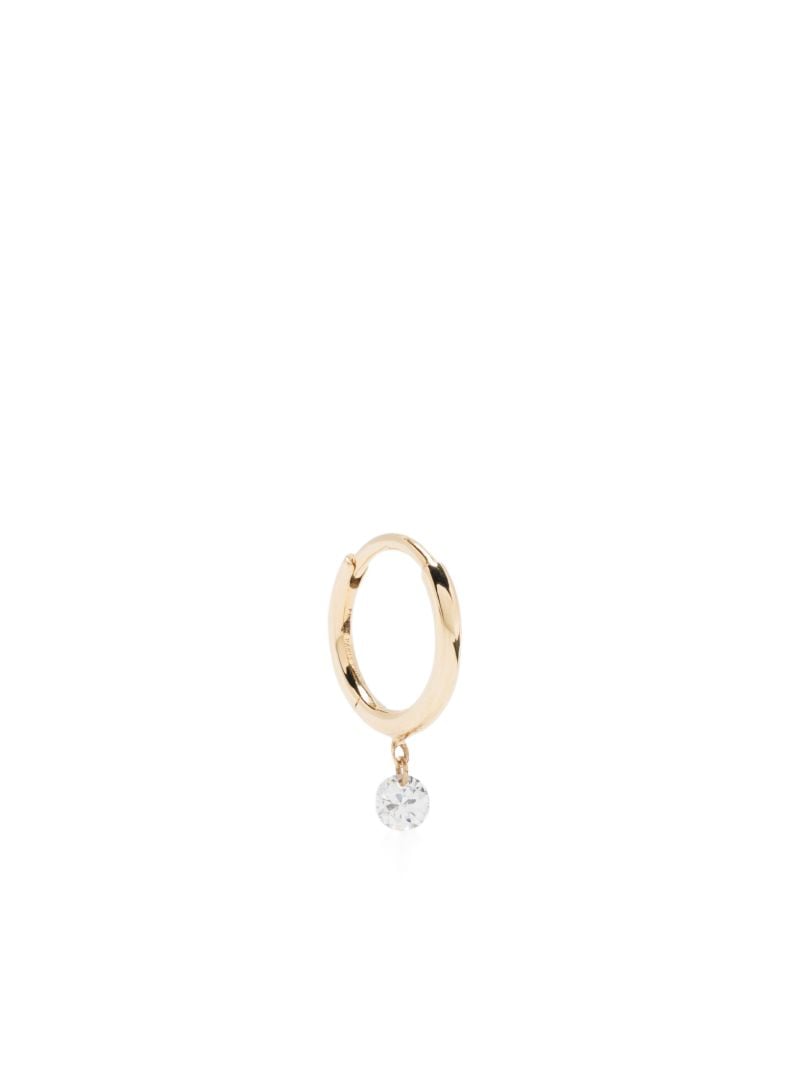 18k Yellow Gold Drop Hoop Earring