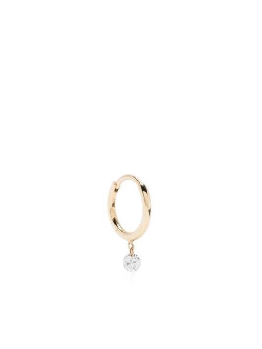 18k Yellow Gold Drop Hoop Earring