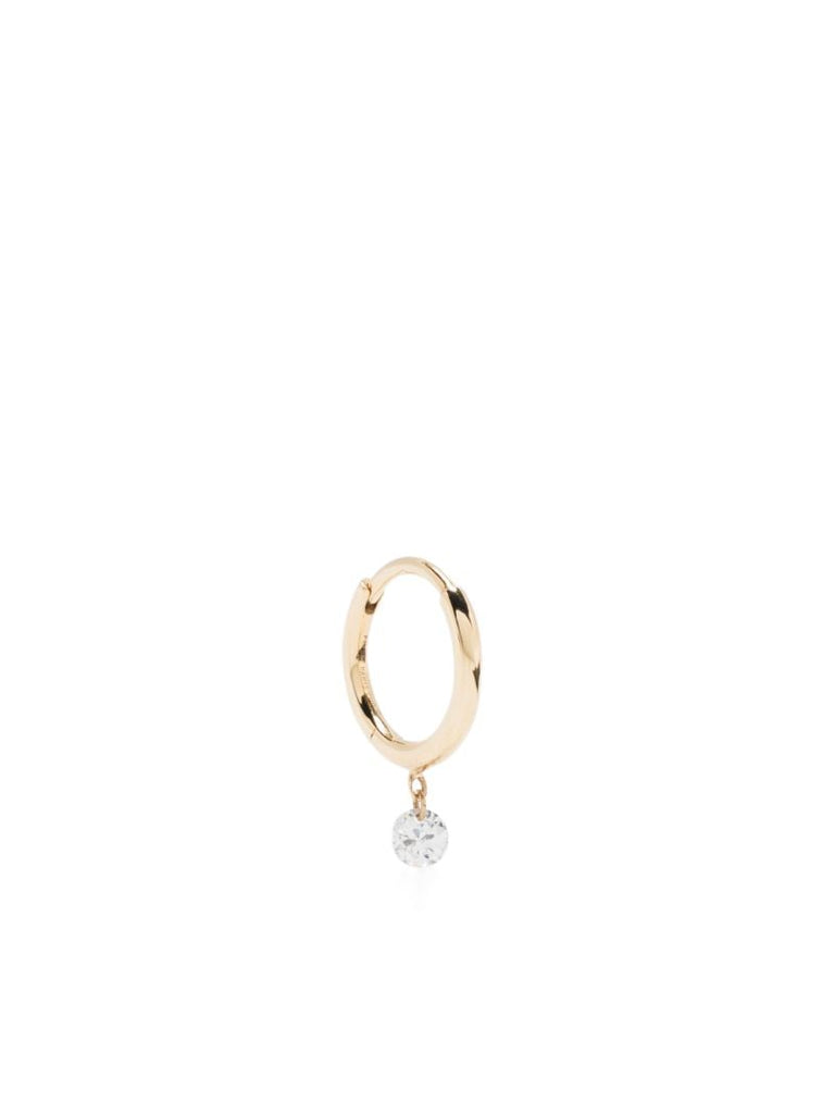 18k Yellow Gold Drop Hoop Earring