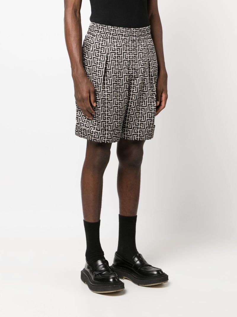 Black Monogram-print Bermuda Shorts