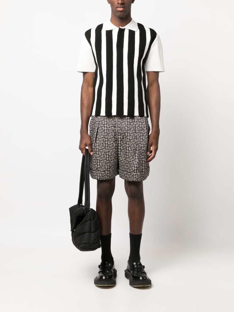 Black Monogram-print Bermuda Shorts