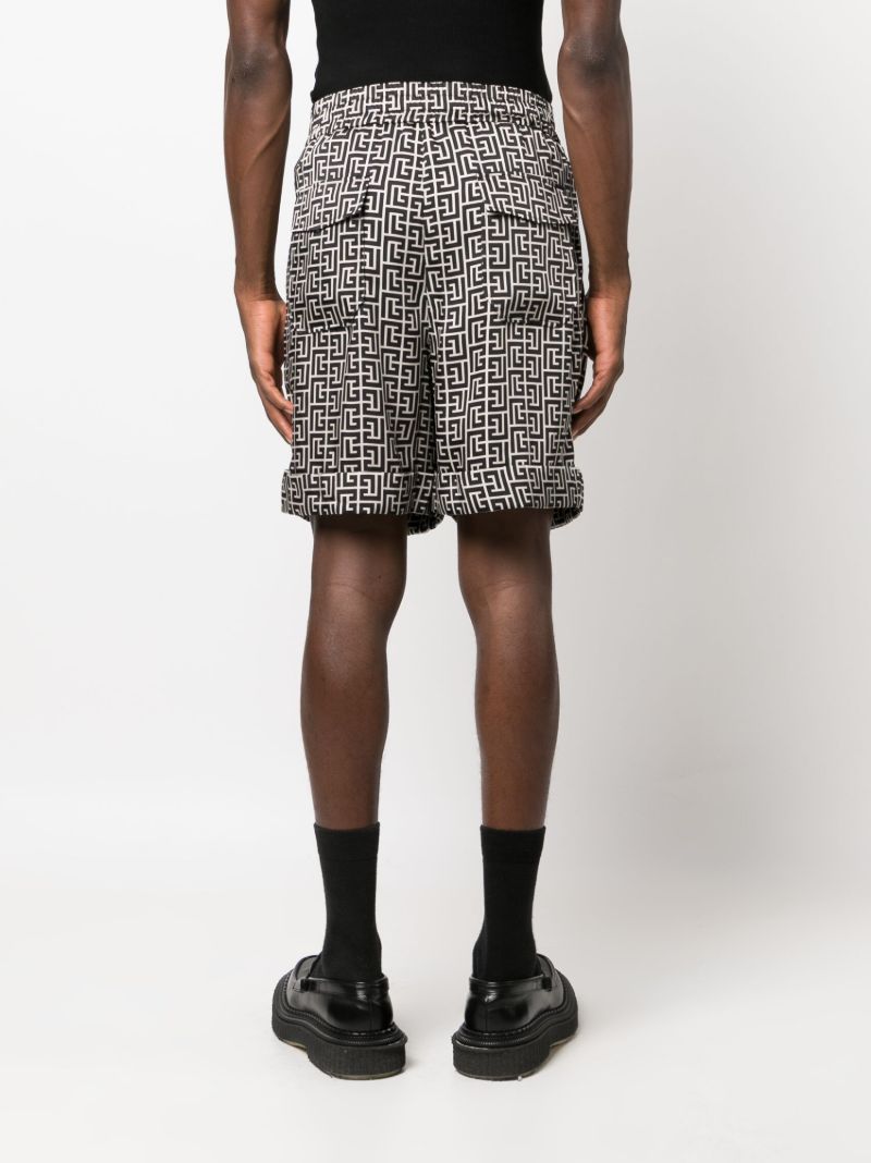Black Monogram-print Bermuda Shorts