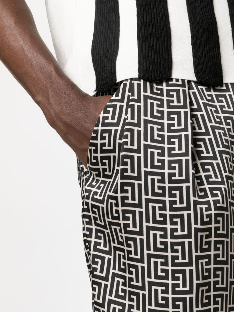 Black Monogram-print Bermuda Shorts