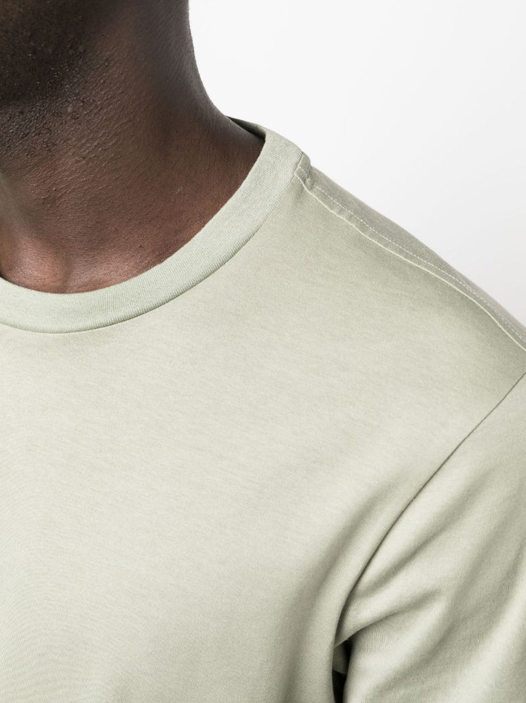 Green Logo Embroidered Cotton T-shirt