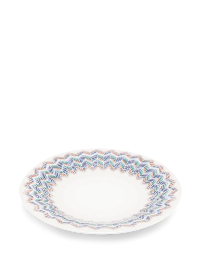 White Zig Zag Jarris 148 Porcelain Bread Plate Set