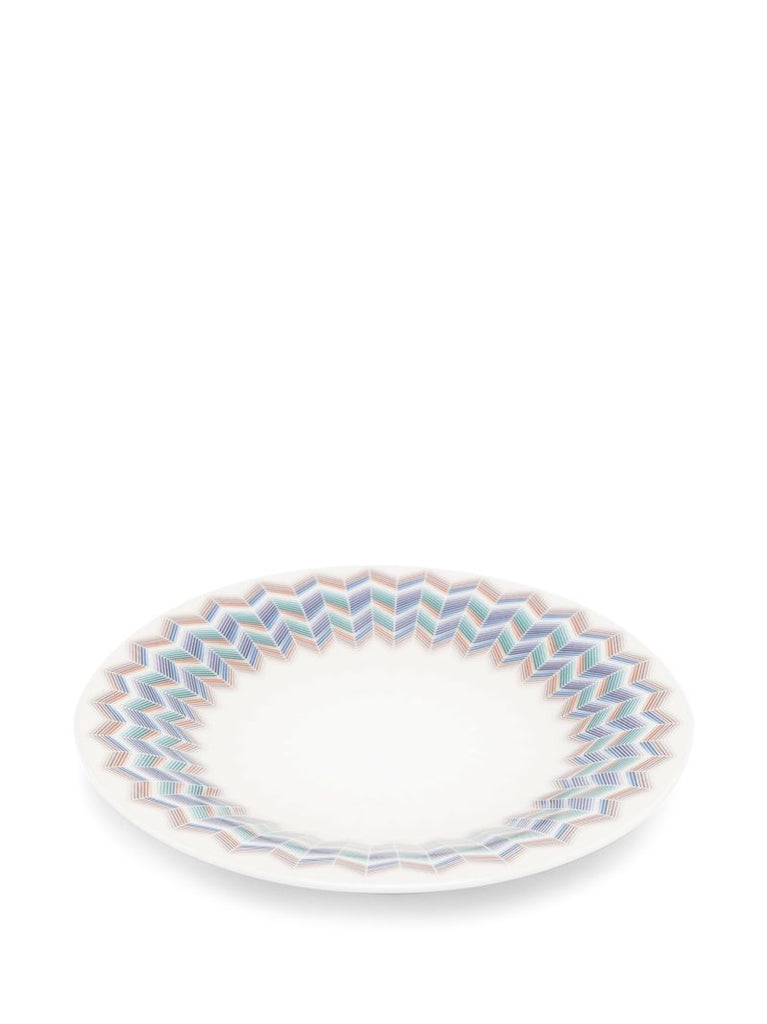 White Zig Zag Jarris 148 Porcelain Bread Plate Set