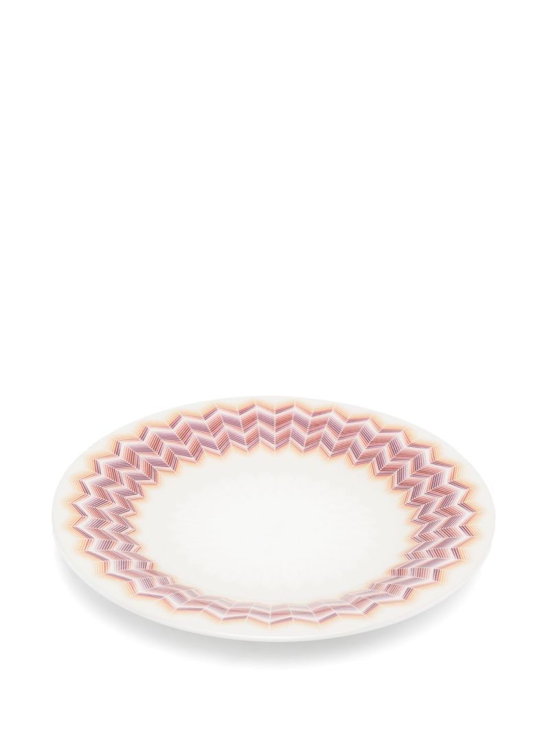 White Zig Zag Jarris 156 Porcelain Bread Plate Set