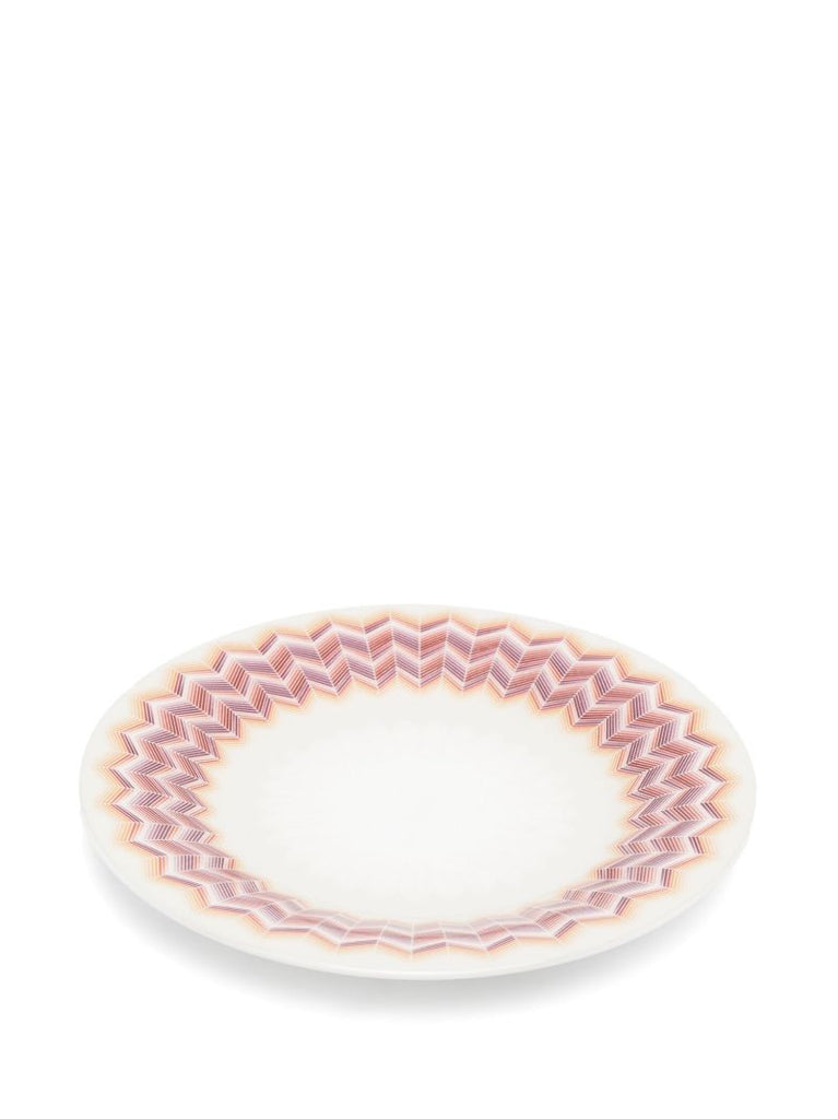 White Zig Zag Jarris 156 Porcelain Bread Plate Set