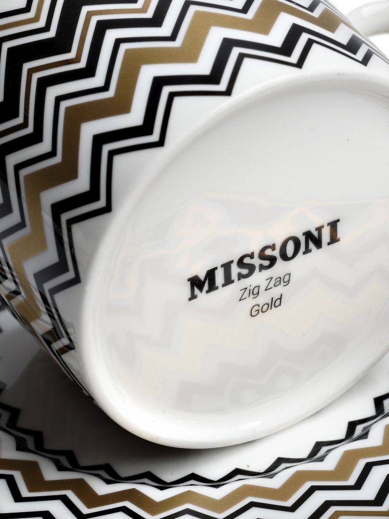 Gold-tone Zig-zag Teacup Set