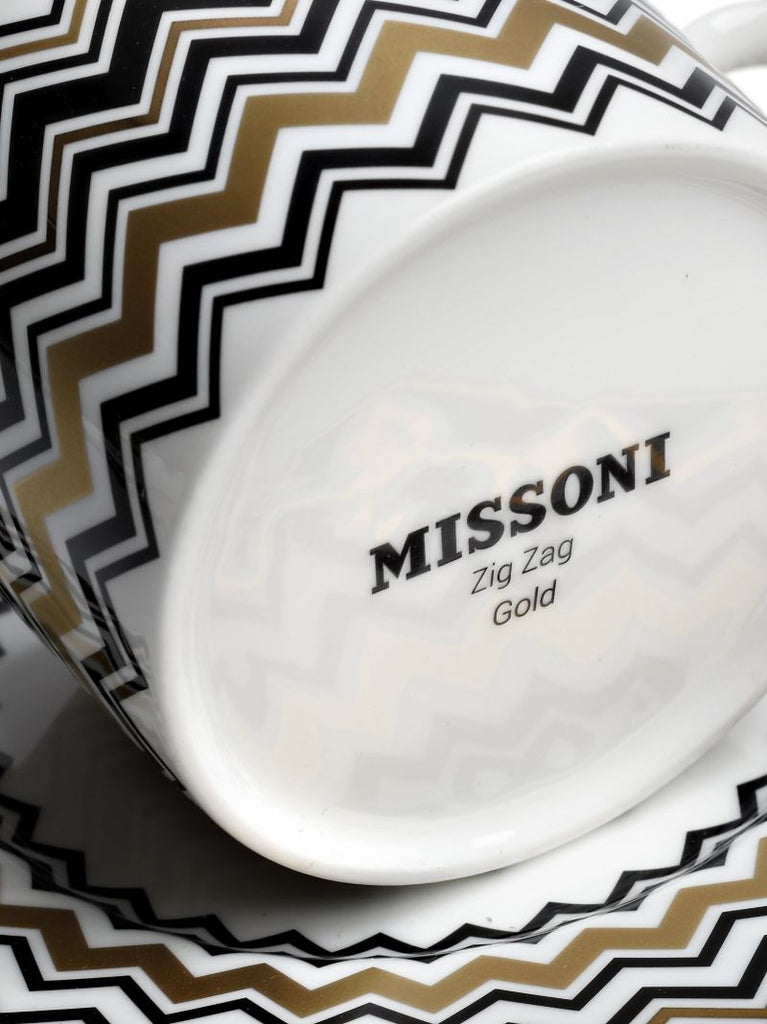 Gold-tone Zig-zag Teacup Set