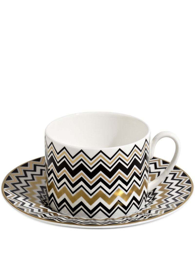 Gold-tone Zig-zag Teacup Set