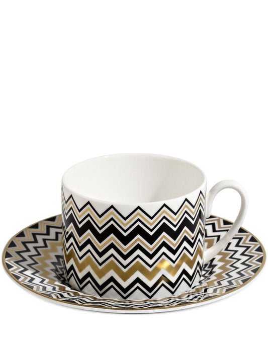 Gold-tone Zig-zag Teacup Set