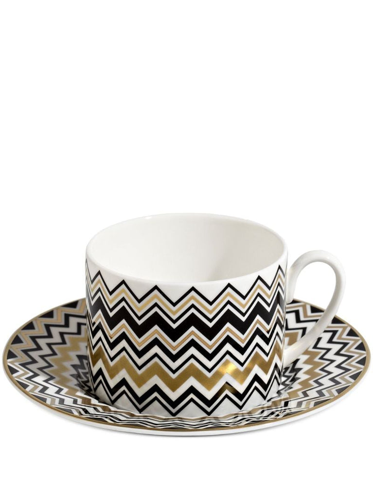 Gold-tone Zig-zag Teacup Set