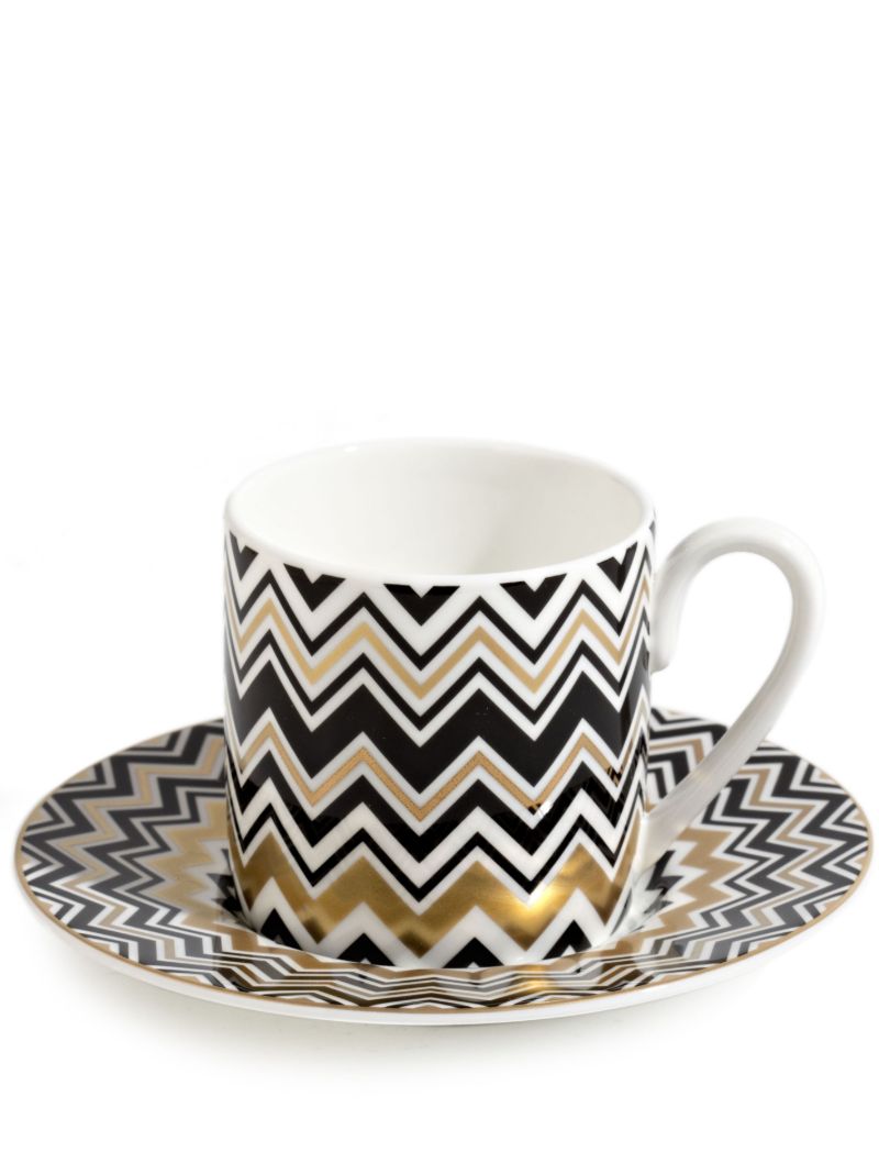 Gold-tone Zig-zag Coffee Cup Set