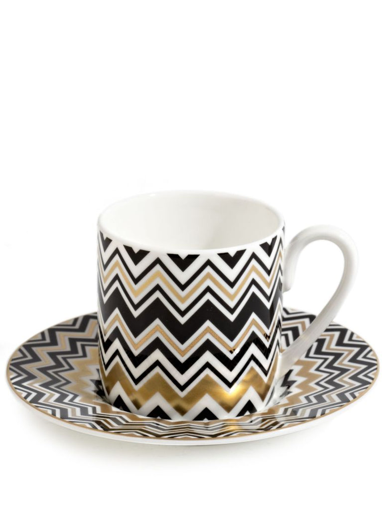 Gold-tone Zig-zag Coffee Cup Set