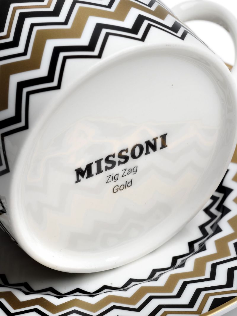 Gold-tone Zig-zag Coffee Cup Set