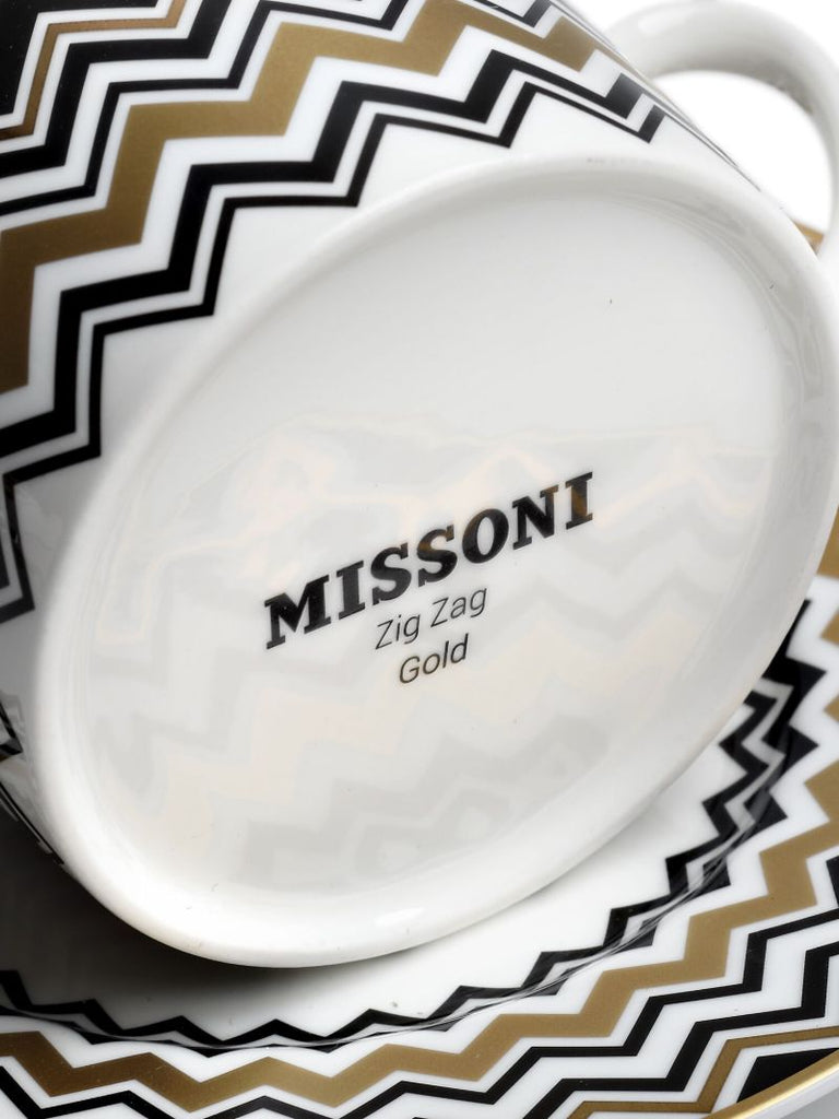 Gold-tone Zig-zag Coffee Cup Set