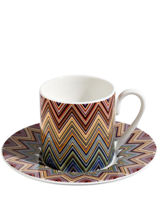 Multicolour Zig-zag Coffee Cup Set