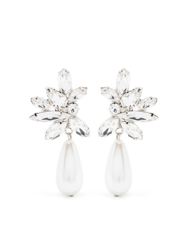 Silver-tone Rylee Crystal and Faux-pearl Drop Earrings