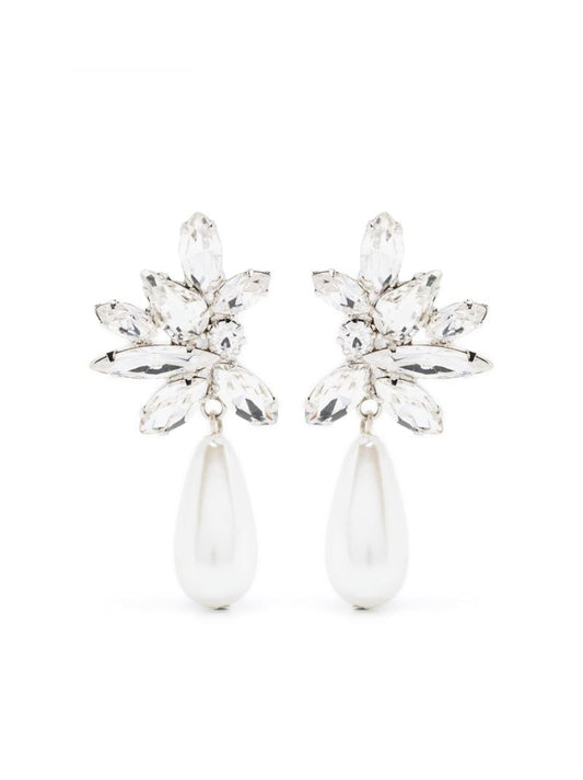 Silver-tone Rylee Crystal and Faux-pearl Drop Earrings