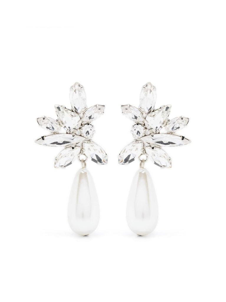 Silver-tone Rylee Crystal and Faux-pearl Drop Earrings