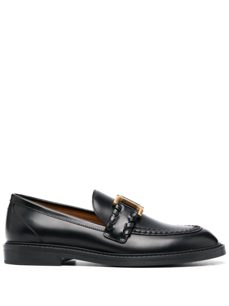 Black Marcie Leather Loafers