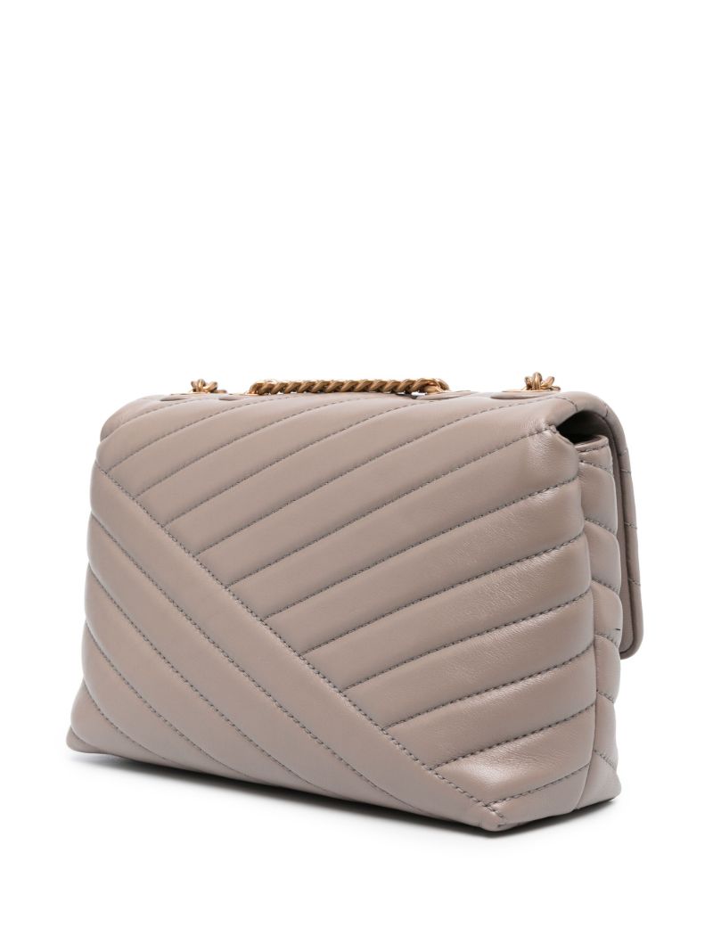 Grey Small Kira Quilted Shoulder Bag