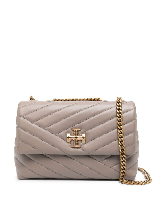 Grey Small Kira Quilted Shoulder Bag